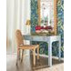 Gladys Light Blue 48" Glass Top Writing Desk with 3 Drawers