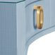 Gladys Light Blue 48" Glass Top Writing Desk with 3 Drawers