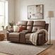 Glendale Brown Double Glider 73" Reclining Console Loveseat