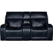 Glenwood Rainer Ocean Leather 78" Lay Flat Power Reclining Console Loveseat with Power Lumbar and USB Charging