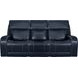 Glenwood Rainer Ocean Leather 88" Lay Flat Power Reclining Sofa with Power Lumbar and USB Charging