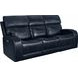 Glenwood Rainer Ocean Leather 88" Lay Flat Power Reclining Sofa with Power Lumbar and USB Charging