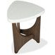 Elowen Vale Turkish Coffee and White Triangular Marble Top End Table