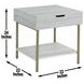Whitman White And Champagne Square End Table