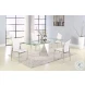 Gloria Clear Glass And Polished Stainless Steel Extendable Dining Table