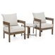 Lotus Natural and Beige 3 Piece Outdoor Patio Set