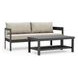 Lotus Black and Light Brown 74" Outdoor Conversation Set