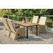 Mackay Gun Metal and Natural Teak 84" Extendable Rectangular Outdoor Dining Room Set