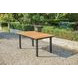 Mackay Gun Metal and Natural Teak 84" Extendable Rectangular Outdoor Dining Room Set