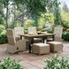 Mackay Gun Metal and Natural Teak 84" Extendable Rectangular Outdoor Dining Room Set