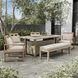 Bordeaux Brown Rectangular Outdoor Dining Room Set with Fire Pit and Cooler