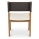 Carol White and Deep Brown Leather Upholstered Dining Chair Set of 2