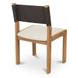 Carol White and Deep Brown Leather Upholstered Dining Chair Set of 2