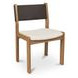 Carol White and Deep Brown Leather Upholstered Dining Chair Set of 2