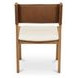 Carol White and Tan Leather Upholstered Dining Chair Set of 2