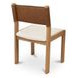 Carol White and Tan Leather Upholstered Dining Chair Set of 2
