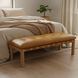 Costello Tan Leather Upholstered Bed Bench