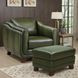 Godfrey Forrest Green Leather Upholstered Rectangular Ottoman