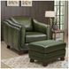 Godfrey Emerald Leather Upholstered Rectangular Ottoman