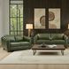 Godfrey Forrest Green Leather 84" Sofa