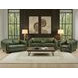 Godfrey Forrest Green Leather Upholstered Rectangular Ottoman
