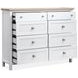 Windmill Harbour White Whisp and Sand 8 Drawer Dresser