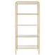 Goldie Gold Leaf Etagere with 4 Glass Shelves