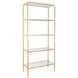 Goldie Gold Leaf Etagere with 4 Glass Shelves