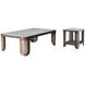 Artifacts Natural Walnut and Gray Rectangular Marble Top Albers Occassional Table Set