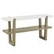 Perth White Rectangular Marble Ocassional Table with Casters
