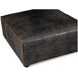 Chiavari Black Leather Upholstered Square Ottoman