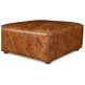 Chiavari Brown Leather Upholstered Square Ottoman