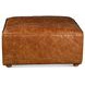 Chiavari Brown Leather Upholstered Square Ottoman