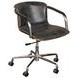 Chiavari Antique Ebony Leather Upholstered Swivel Office Chair