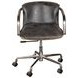 Chiavari Antique Ebony Leather Upholstered Swivel Office Chair