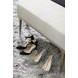 Linea Beige Metal Bench