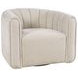 Grande Beige Upholstered Swivel Accent Chair