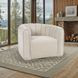 Grande Beige Upholstered Swivel Accent Chair