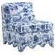 Artisan Upholstery Indigo and White Upholstered Lowry Accent Chair