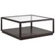 Glaze Cola Square Glass Top Cocktail Table