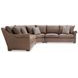 Keirnan Brown Leather 3 Piece Modular Sectional with Pillows