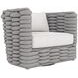 Wailea Nordic White and Gray Performance Fabric Outdoor Swivel Chair