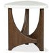 Elowen Vale Turkish Coffee and White Triangular Marble Top End Table