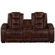 Chester Brown 74" Reclining Console Loveseat with USB Charging