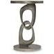 Linea Textured Graphite Metal Round Chairside Table