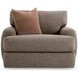 Cameron Brown Upholstered Swivel Chair with Pillow