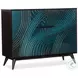 Esperanza Dark Wood And Teal Faux Paint Two Door Chest