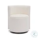 Alyssa Cream Chenille Rolling Desk Chair