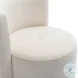 Alyssa Cream Chenille Rolling Desk Chair