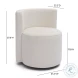 Alyssa Cream Chenille Rolling Desk Chair